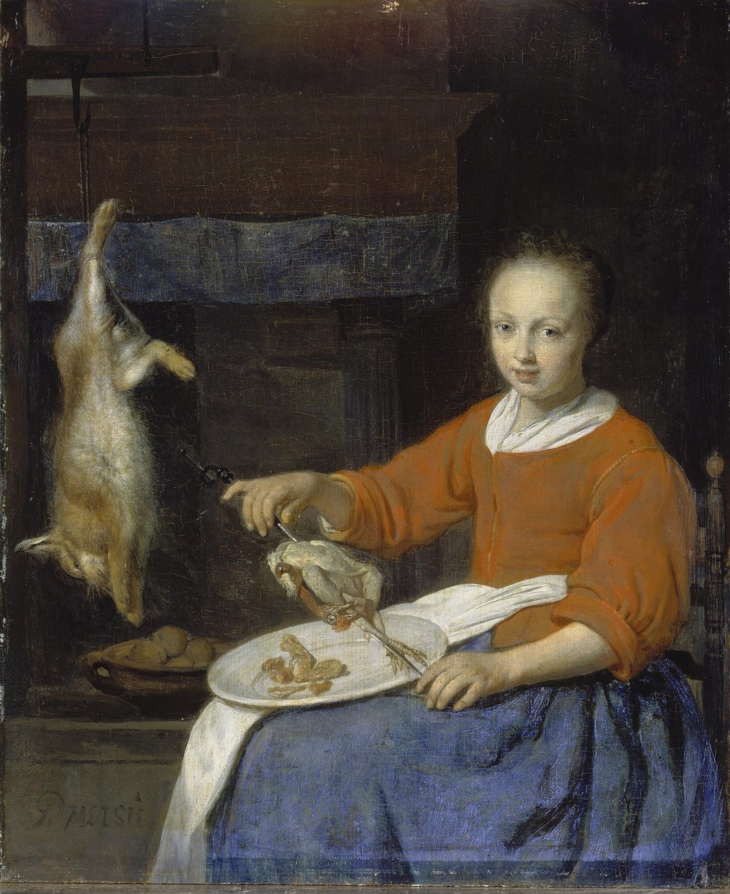Niemiecki: Die Köchin The Kitchenmaid autorstwa Gabriel Metsu