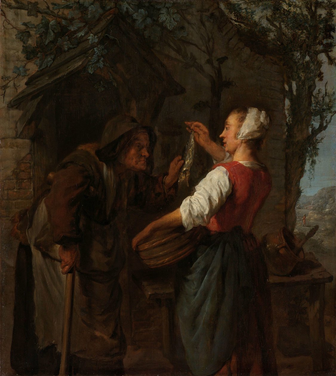 Sprzedawca śledzi autorstwa Gabriel Metsu