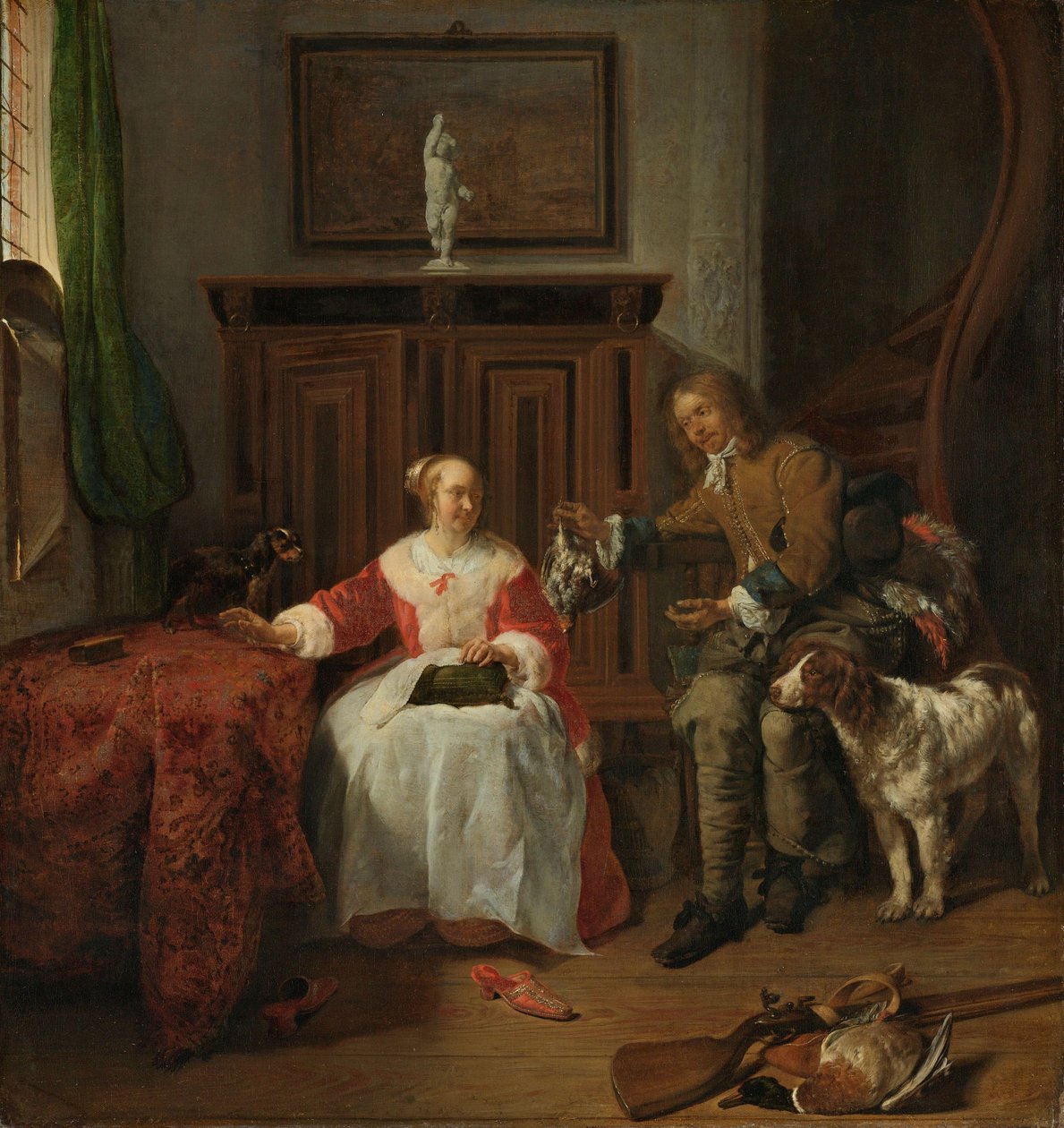 Prezent myśliwski, ok. 1658-61 autorstwa Gabriel Metsu