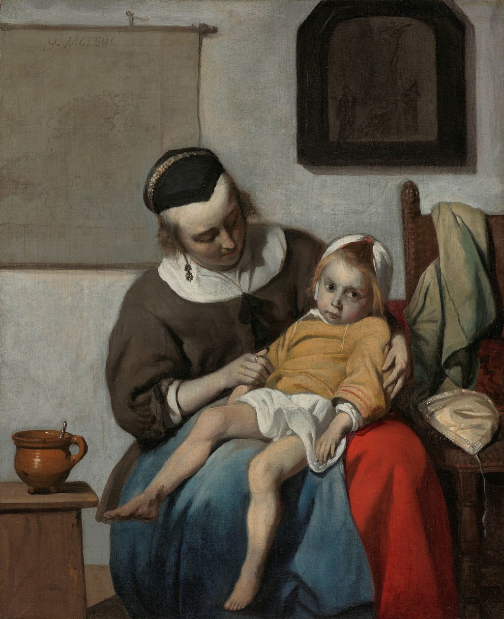 Chore dziecko chore dziecko autorstwa Gabriel Metsu