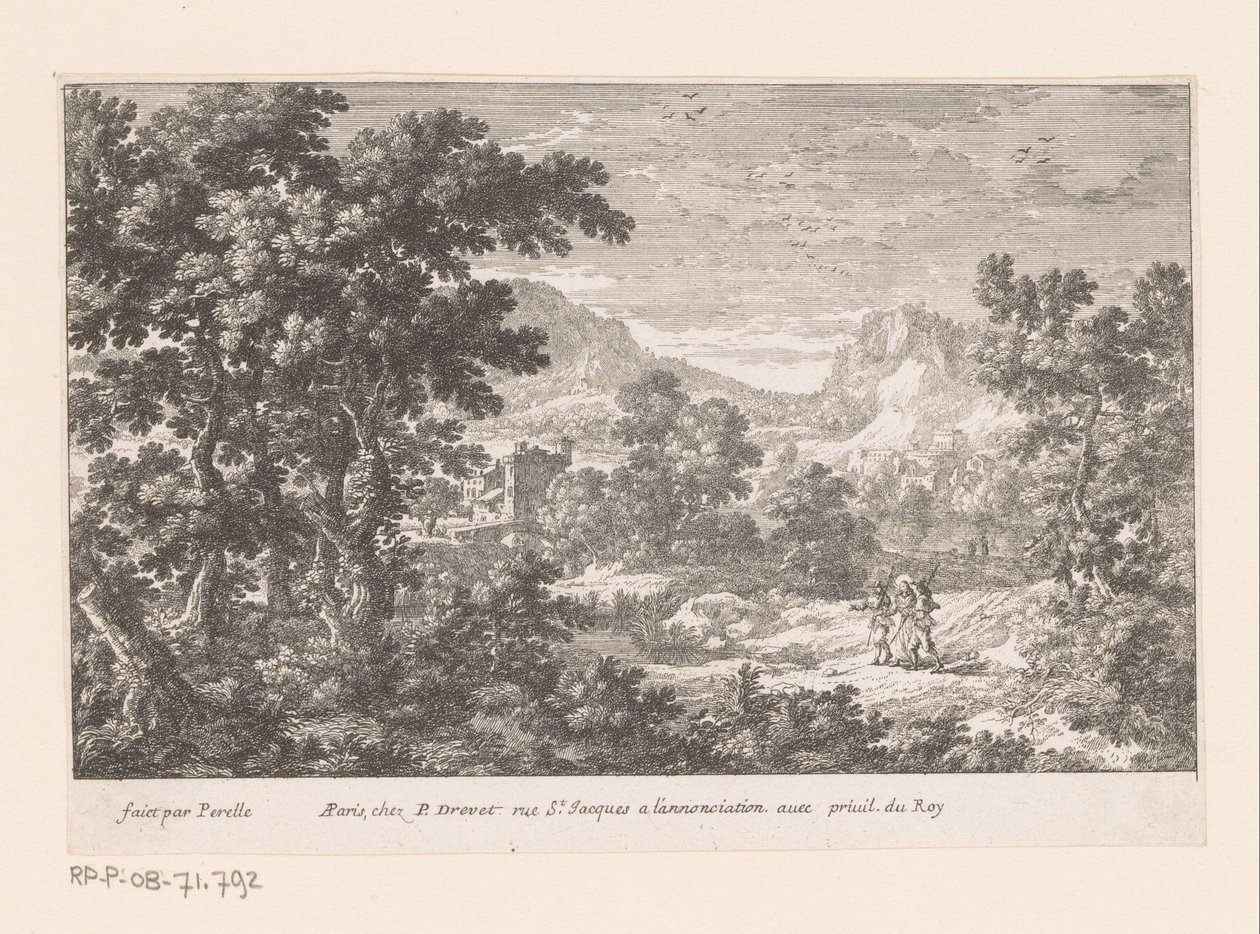 Chrystus i Emaus Pejzaże ze scenami biblijnymi (tytuł serii) autorstwa Gabriel Perelle