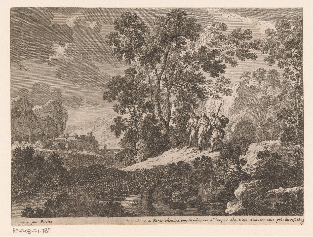 Chrystus i Emaus Pejzaże ze scenami z życia Chrystusa (tytuł serii) autorstwa Gabriel Perelle