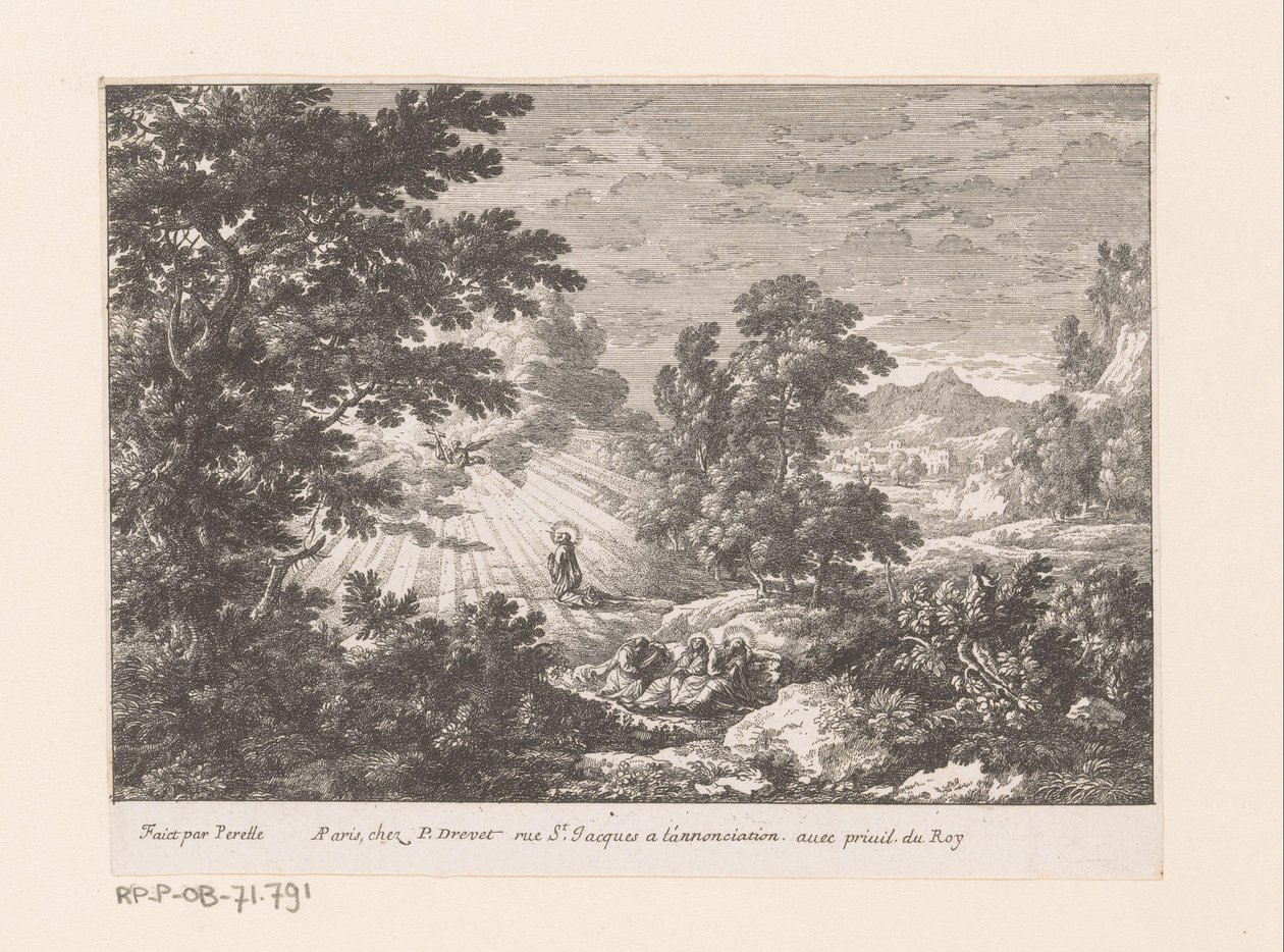 Chrystus w Ogrodzie Getsemani Pejzaże ze scenami biblijnymi (tytuł serii) autorstwa Gabriel Perelle