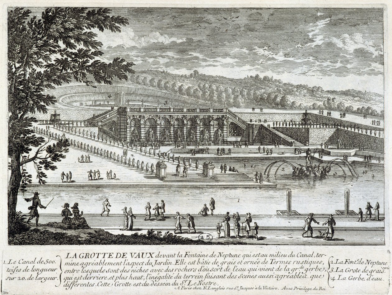 Widok na jaskinię Vaux Le Vicomte (Vaux-Le-Vicomte) - autorstwa Perelle, koniec XVII wieku autorstwa Gabriel Perelle