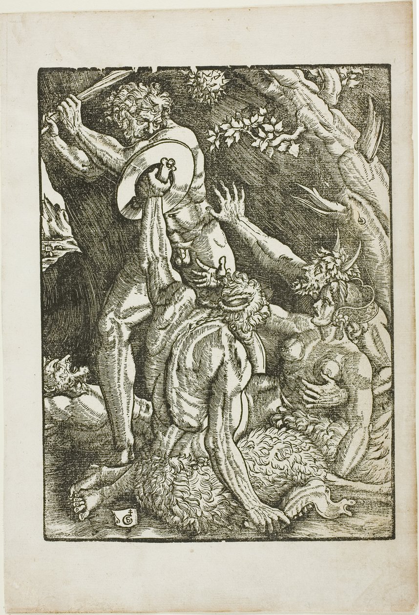 Herkules, Dwóch Satyrów i Kobieta, płyta druga z „Prac Herkulesa” autorstwa Gabriel Salmon