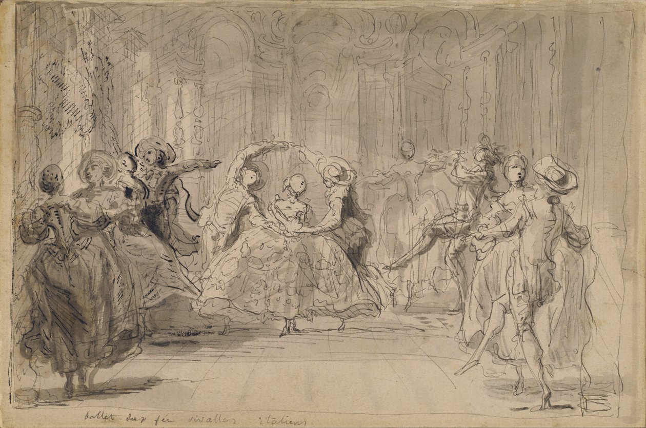 Balet od The Rival Fairies autorstwa Gabriel de Saint-Aubin