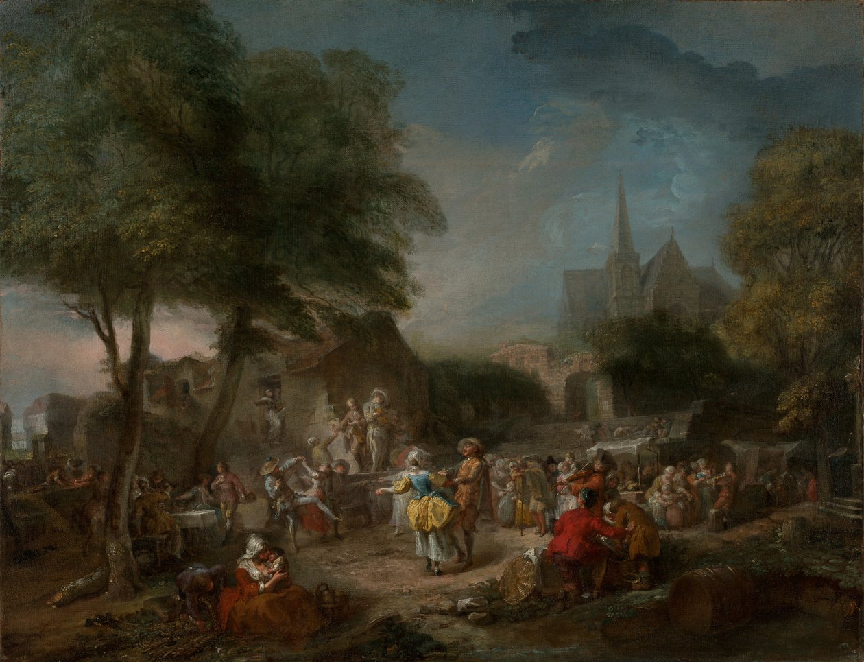 Taniec wiejski, ok. 1760-1762 (olej na płótnie) autorstwa Gabriel de Saint-Aubin