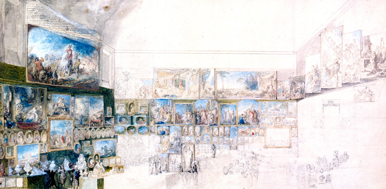 Gabinet Rysunków, c1744-1780 autorstwa Gabriel de Saint Aubin