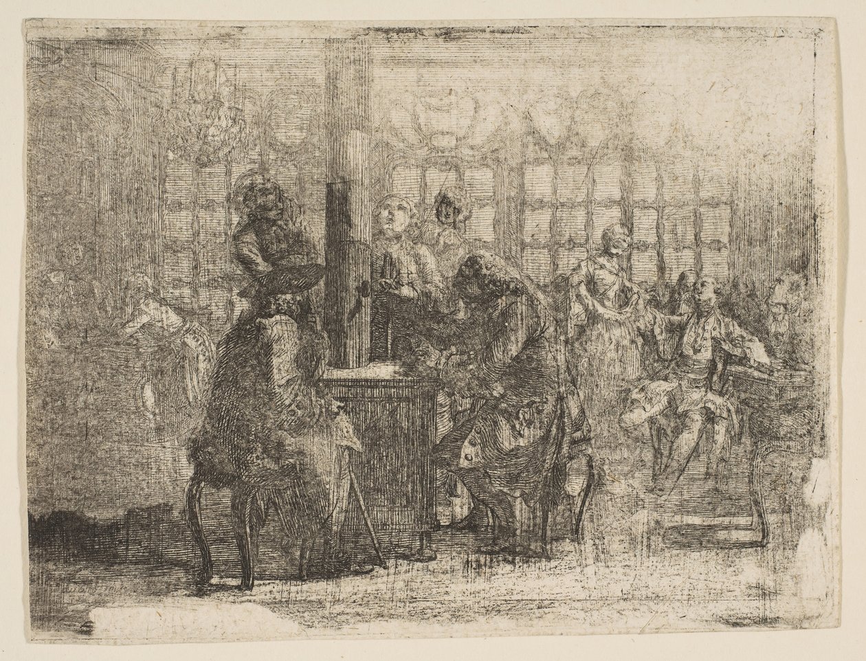 Nouvellisty, 1752. autorstwa Gabriel de Saint Aubin