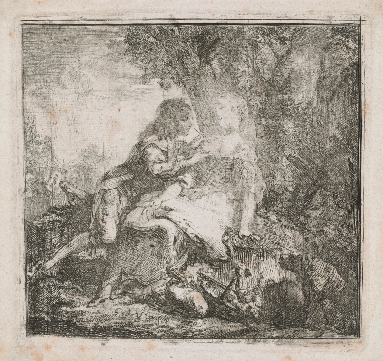 Dwoje kochanków autorstwa Gabriel de Saint Aubin