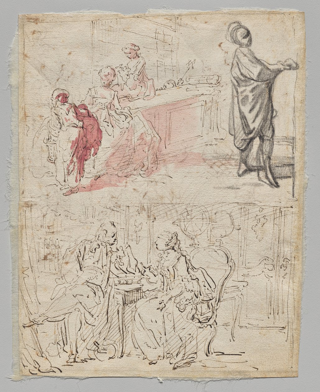 Scena teatralna (rekto) autorstwa Gabriel de Saint Aubin
