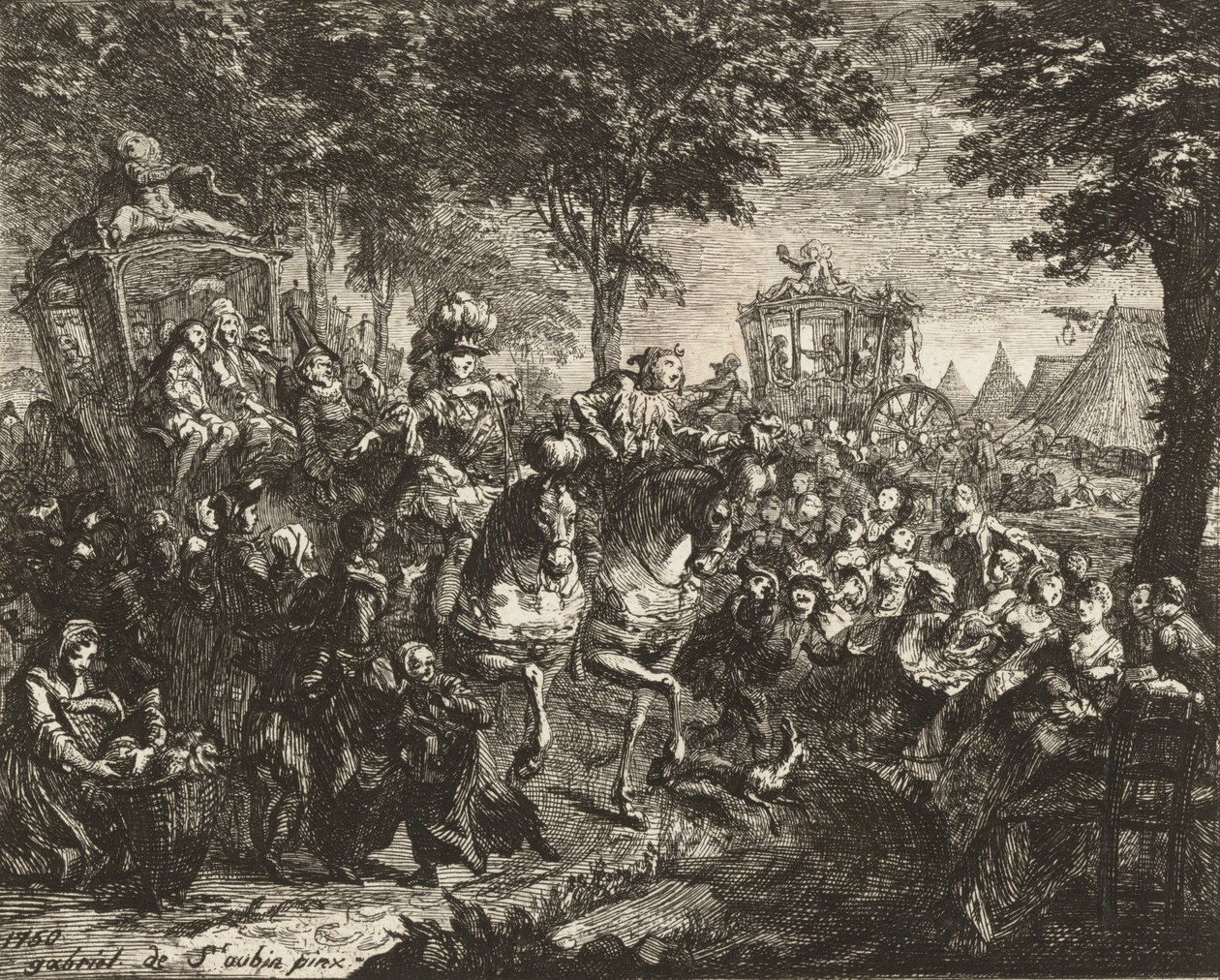 Widok na Jarmark Beson, 1750. autorstwa Gabriel de Saint Aubin