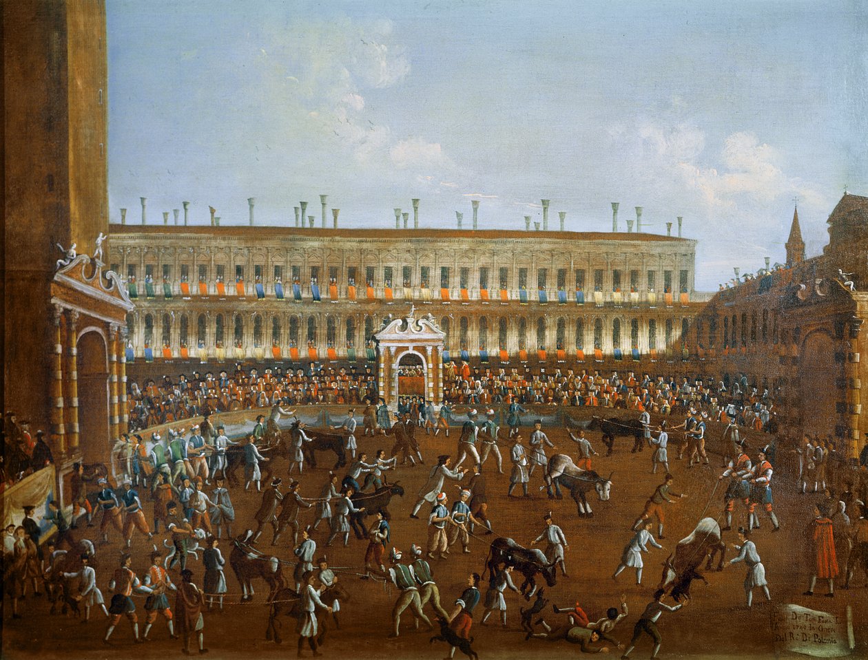 Walka byków na cześć księcia polskiego Fryderyka Christiana, 1740 autorstwa Gabriele Bella