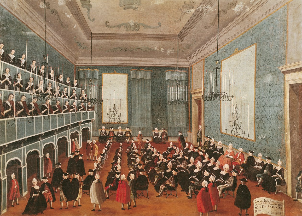 Koncertavo ligoninės muzikos draugijų merginos Procuratie, Venecija autorstwa Gabriele Bella
