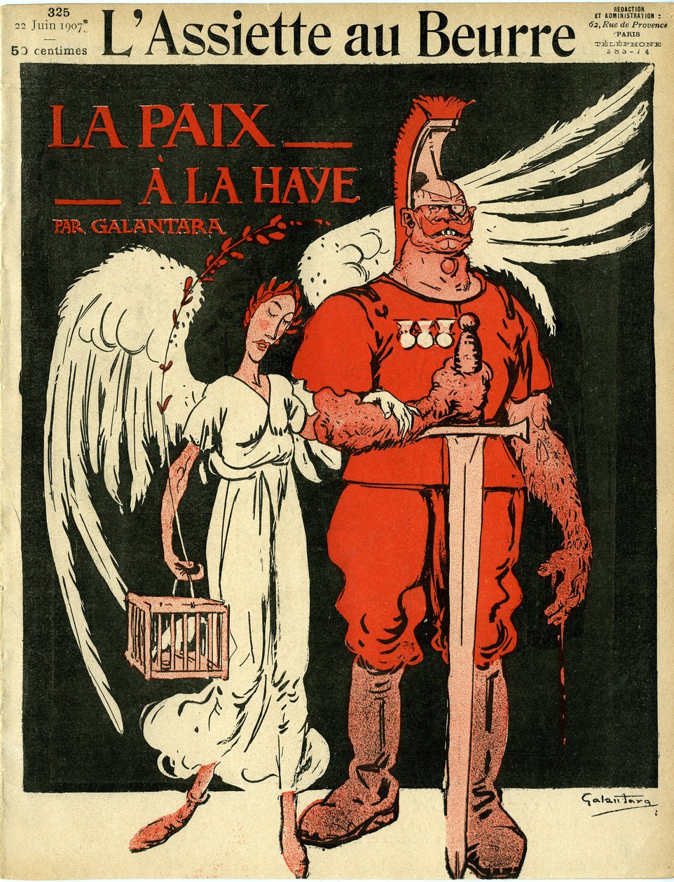 Wojna i pokój, z „Talerza maślanego” autorstwa Gabriele (1865 1937) Galantara
