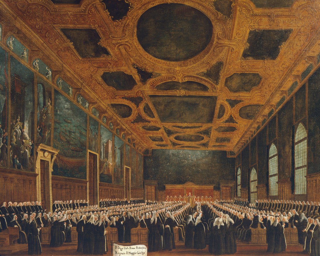Sala Wielkiej Rady w Pałacu Książęcym, autorstwa Gabriela Belli (1730-1799) autorstwa Gabriele Bella