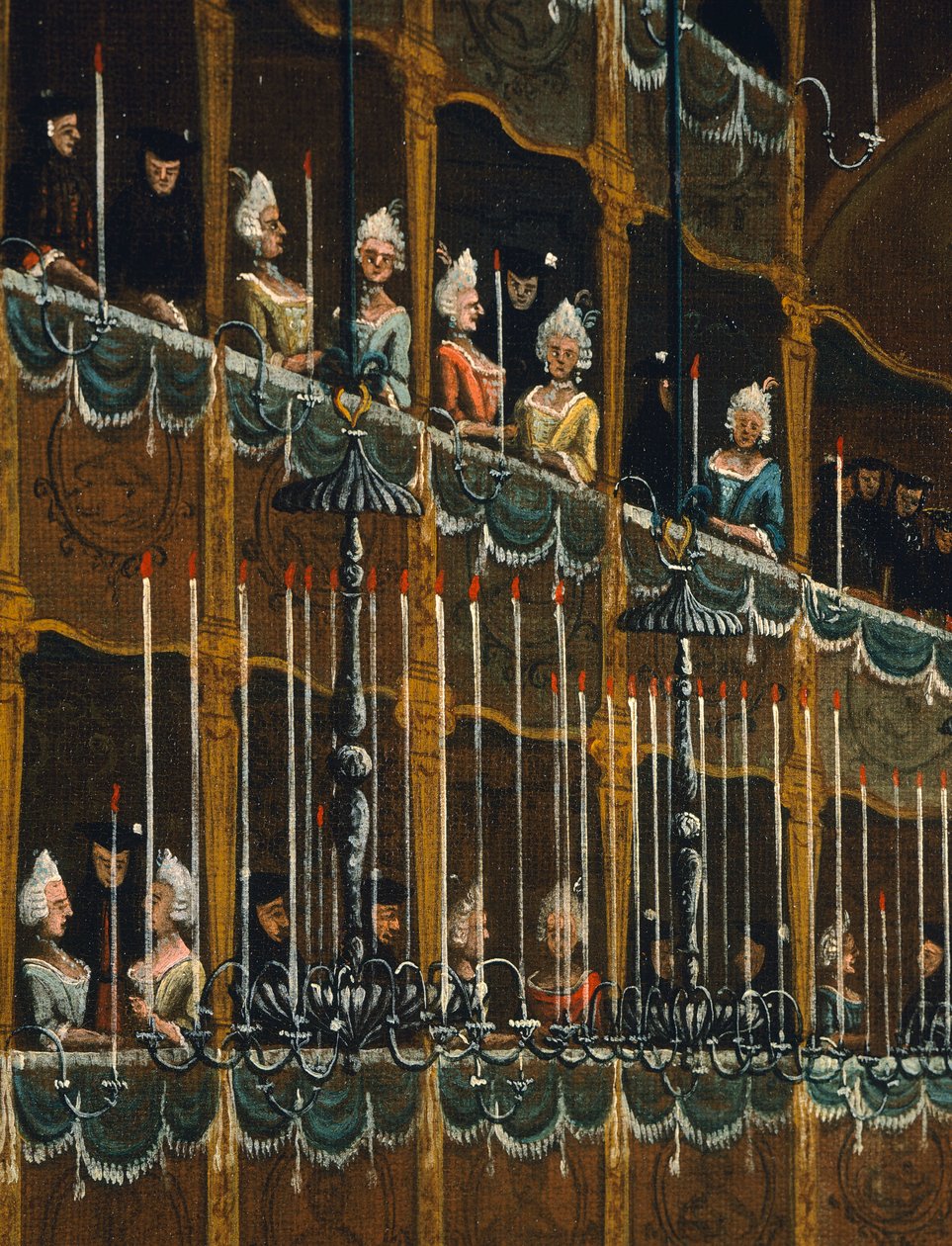 Lunch w teatrze San Benito ofiarowany przez Doge na cześć książąt północy, Wenecja, Gabriel Bella (1730-1799) Olej na płótnie, Szczegół autorstwa Gabriele Bella
