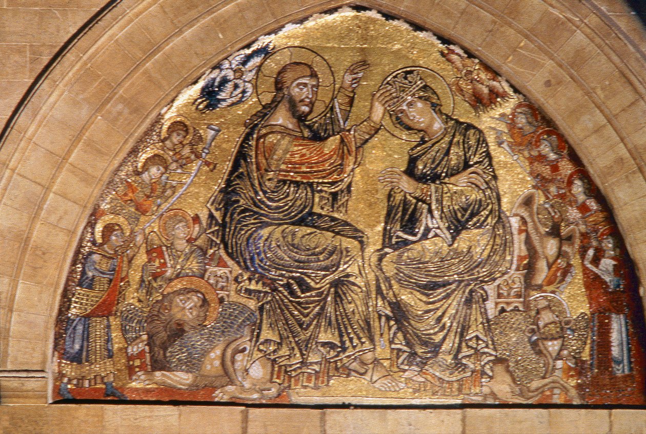 Koronacja Matki Boskiej (mozaika) autorstwa Gaddo di Zanobi Gaddi