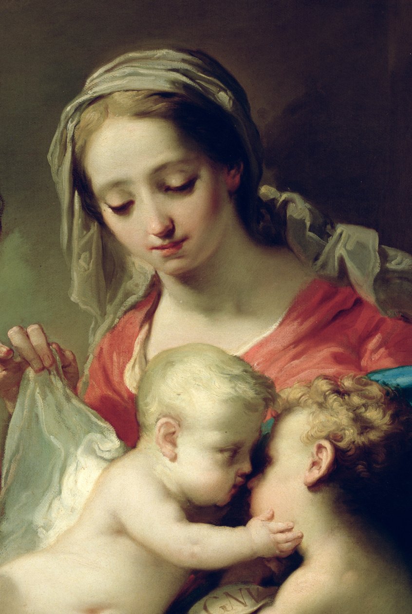 Madonna z Dzieciątkiem ze świętymi Janem, Anną i Rocco, ok.1785 olej na detalu panelu z 50187 autorstwa Gaetano Gandolfi