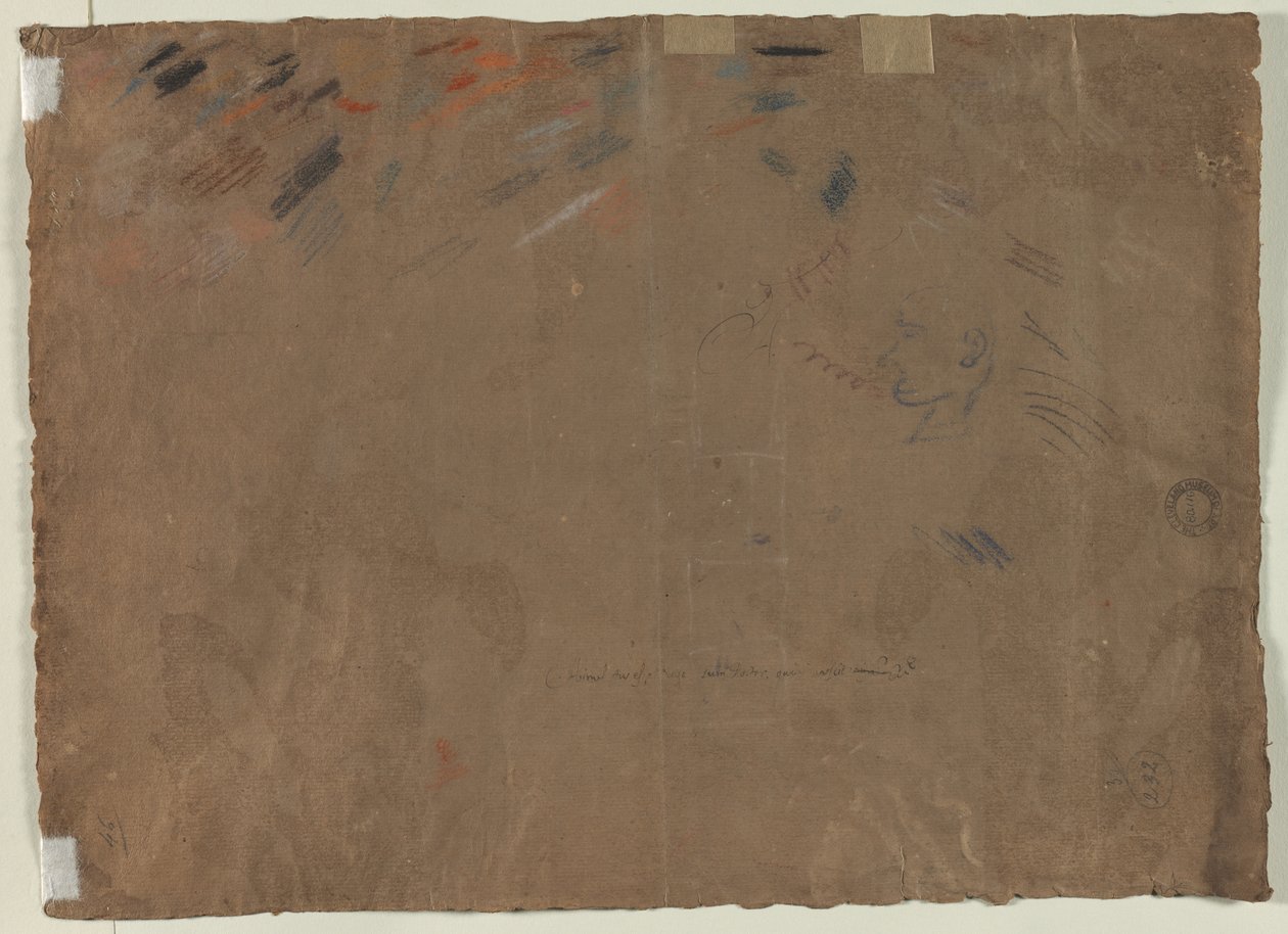 Szkic głowy (verso) autorstwa Gaetano Gandolfi