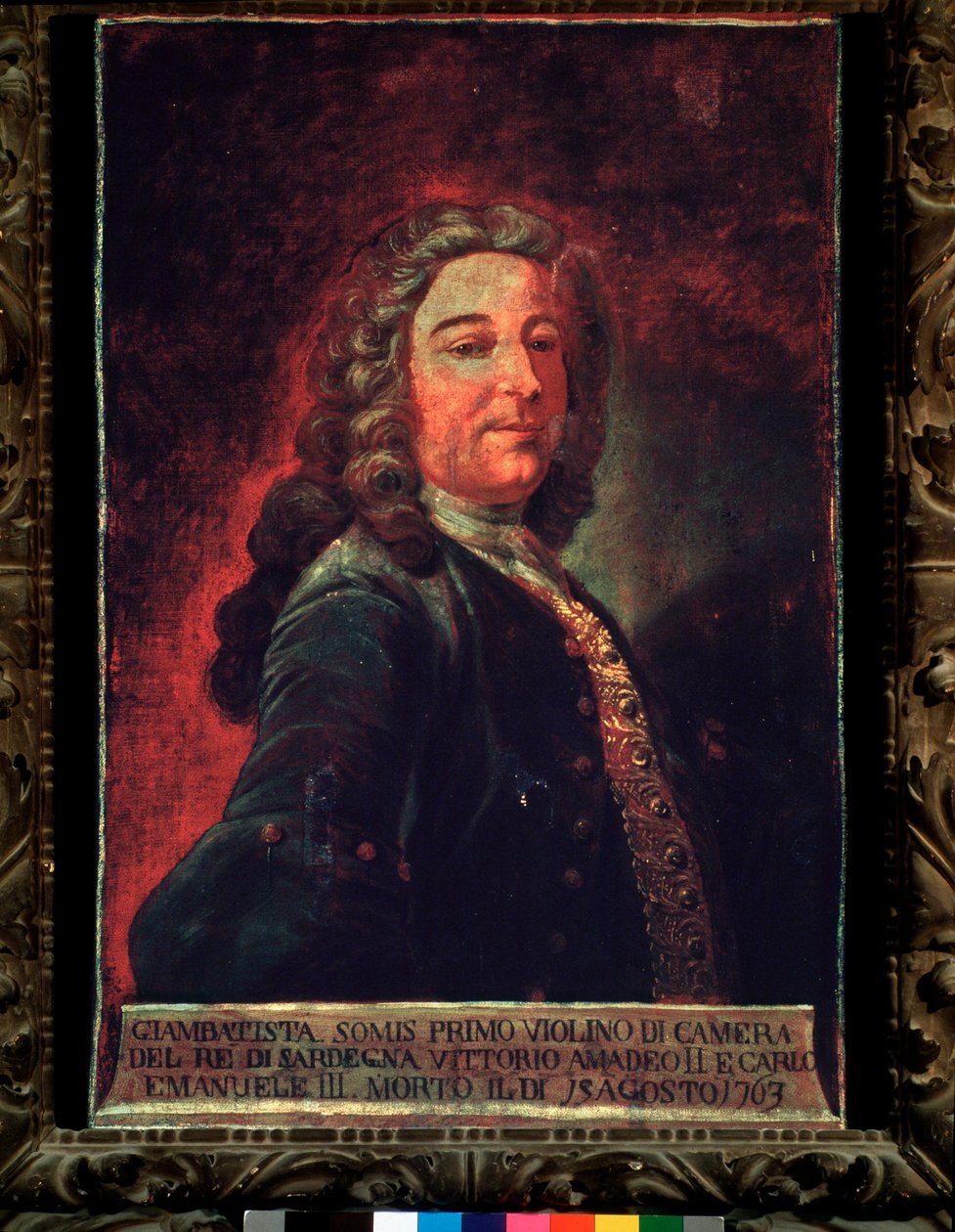 Portret Giambattisty Somisa, włoskiego kompozytora i skrzypka. XVIII wiek (malarstwo) autorstwa Gaetano Ottani