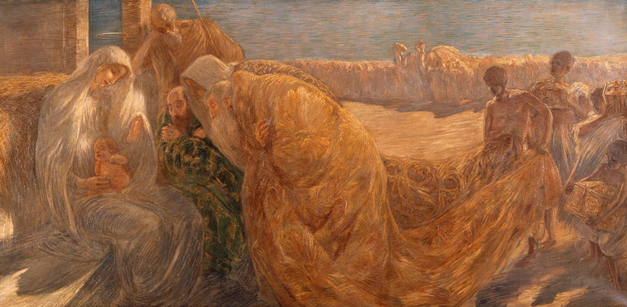 Pokłon Trzech Króli — Gaetano Previati autorstwa Gaetano Previati