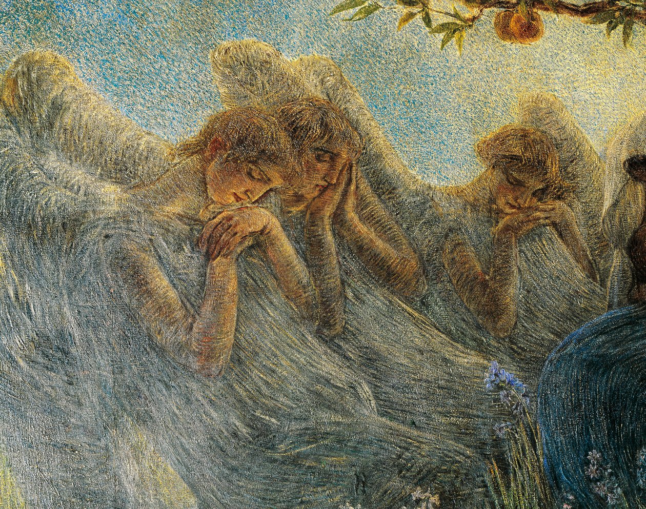 Anioły, fragment z filmu Macierzyństwo autorstwa Gaetano Previati
