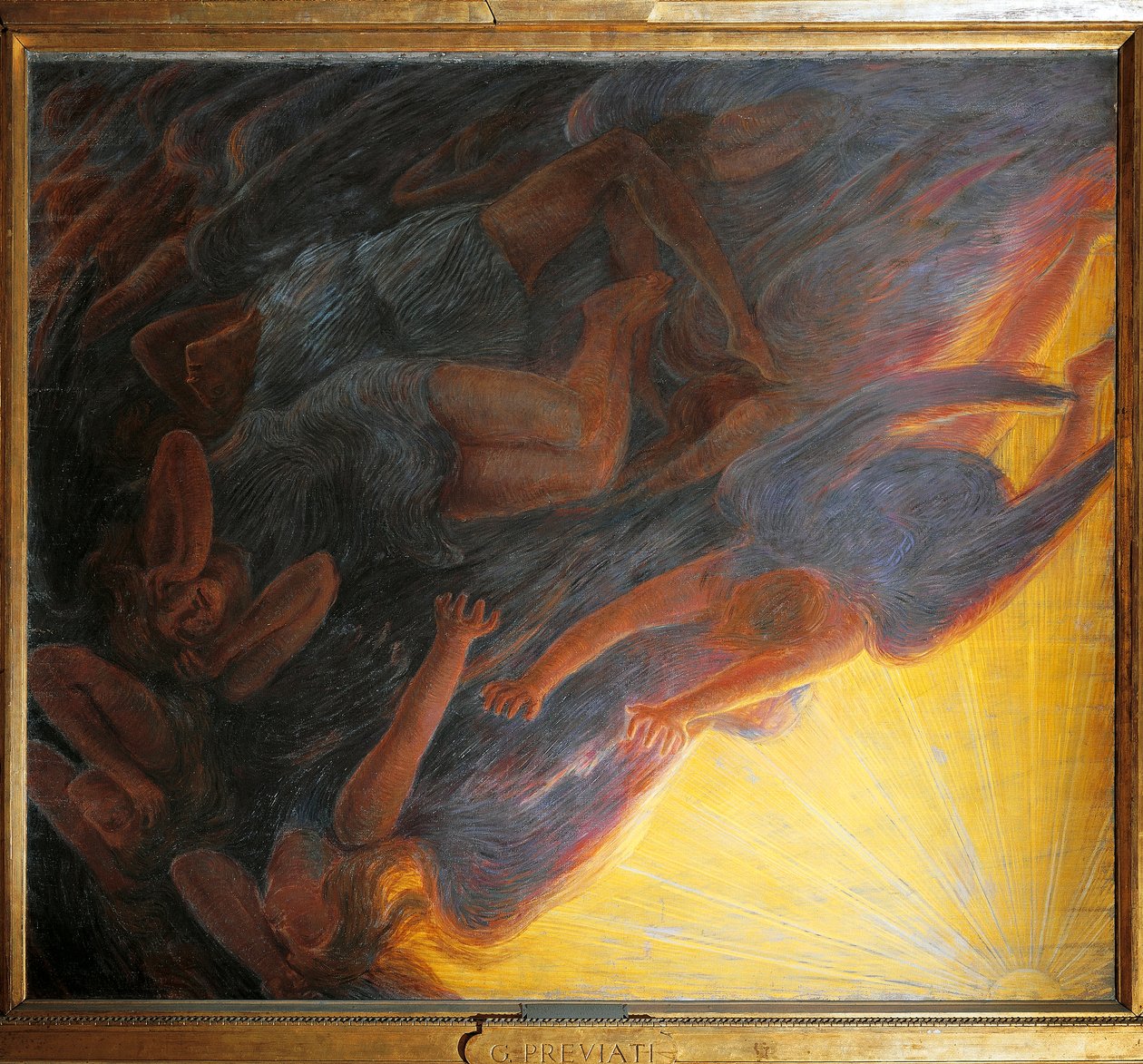 Fall of Angels, tryptyk centralny panel autorstwa Gaetano Previati