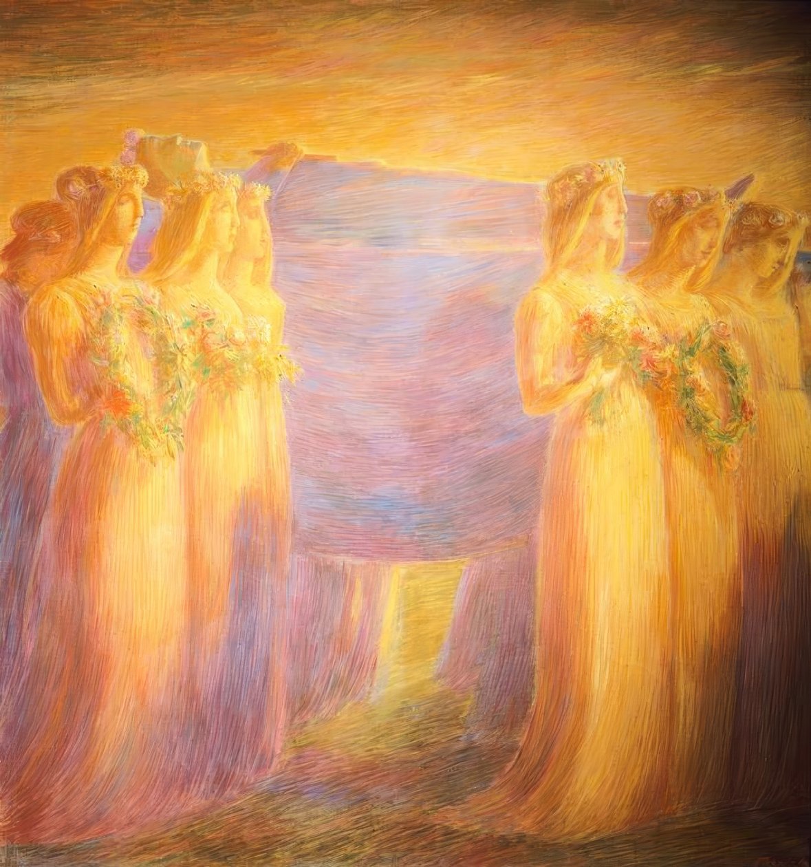 Pogrzeb dziewicy, autorstwa Gaetano Previati