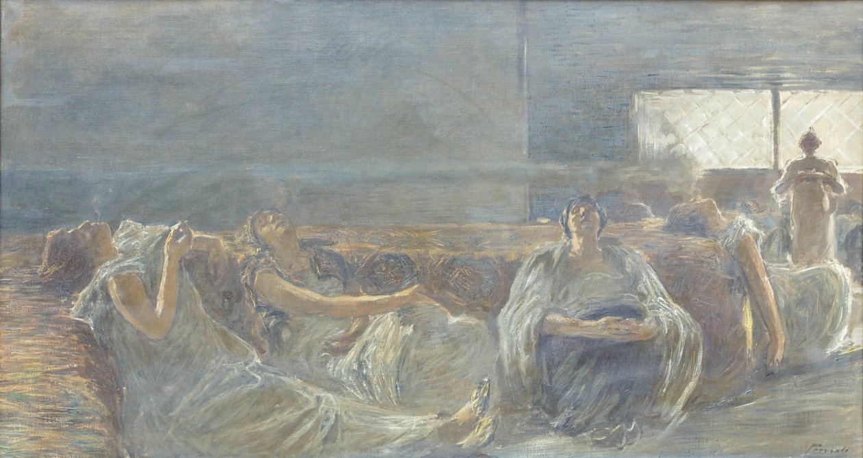Haszysz: palacze opium autorstwa Gaetano Previati