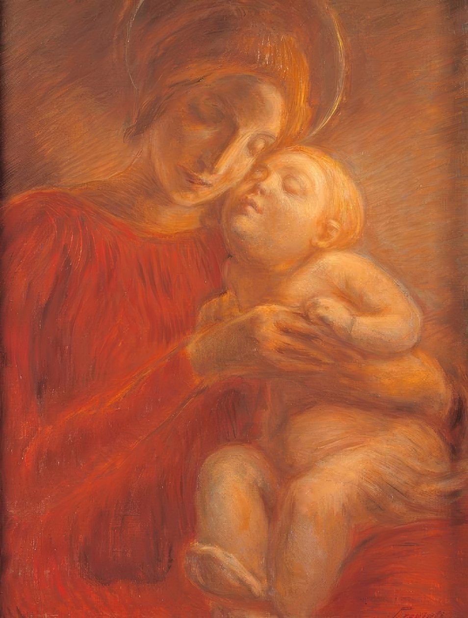 Maryja z dzieckiem autorstwa Gaetano Previati