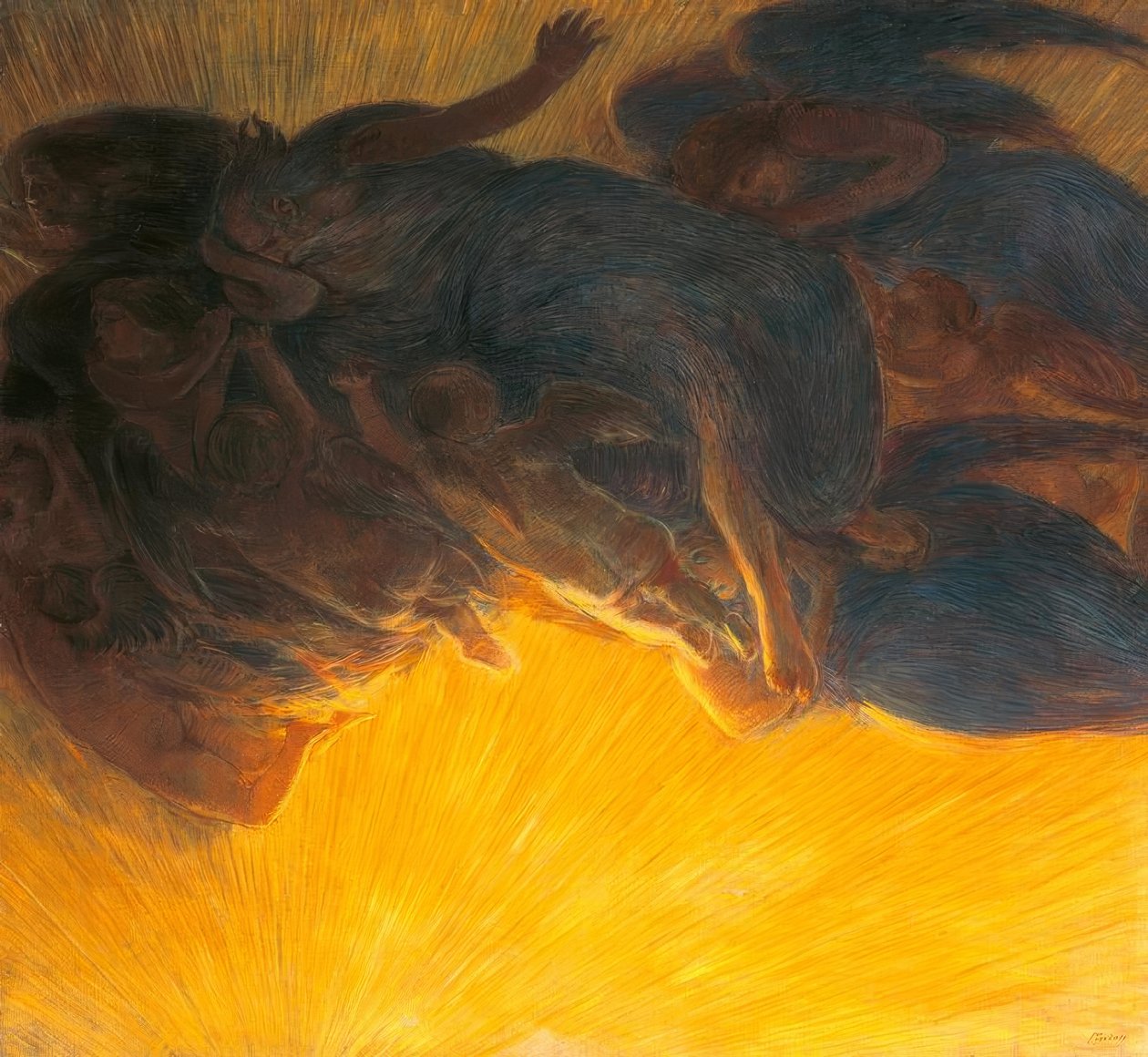 Stworzenie światła, 1913, autorstwa Gaetano Previati