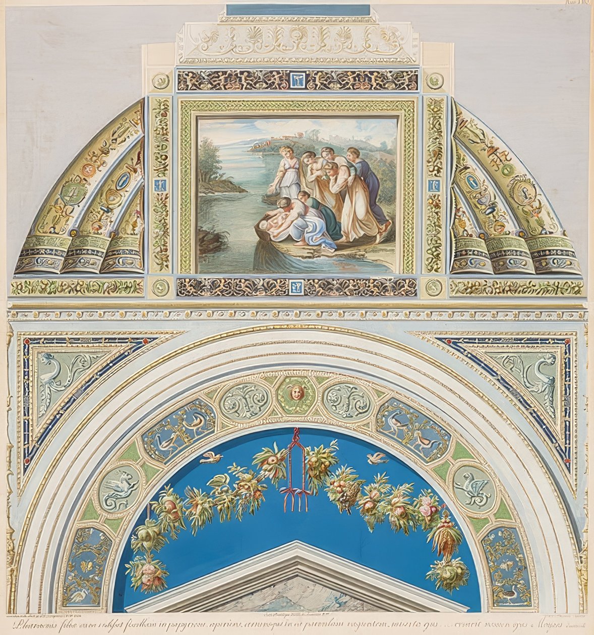 Bezel i obszar sklepienia ze znaleziskiem Mojżesza. 1774 autorstwa Gaetano Savorelli