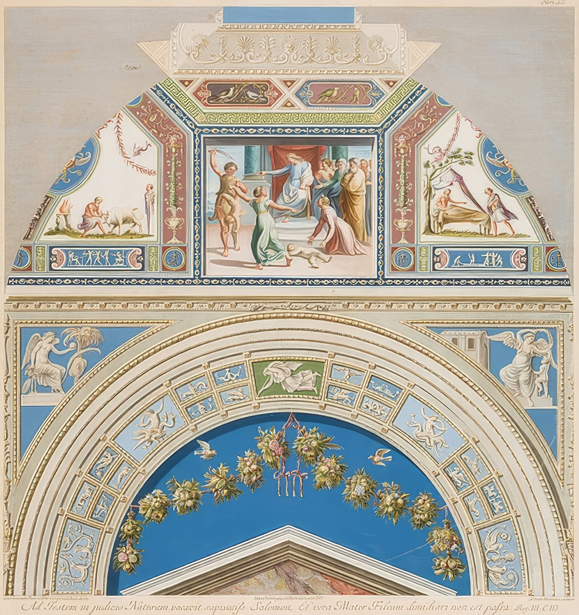 Bezel i sklepienie z wyrokiem Salomona. 1774 autorstwa Gaetano Savorelli