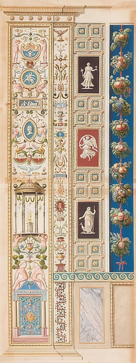 Pilaster Loggia XIII (ozdoba ze świątynią Diany pośrodku) autorstwa Gaetano Savorelli