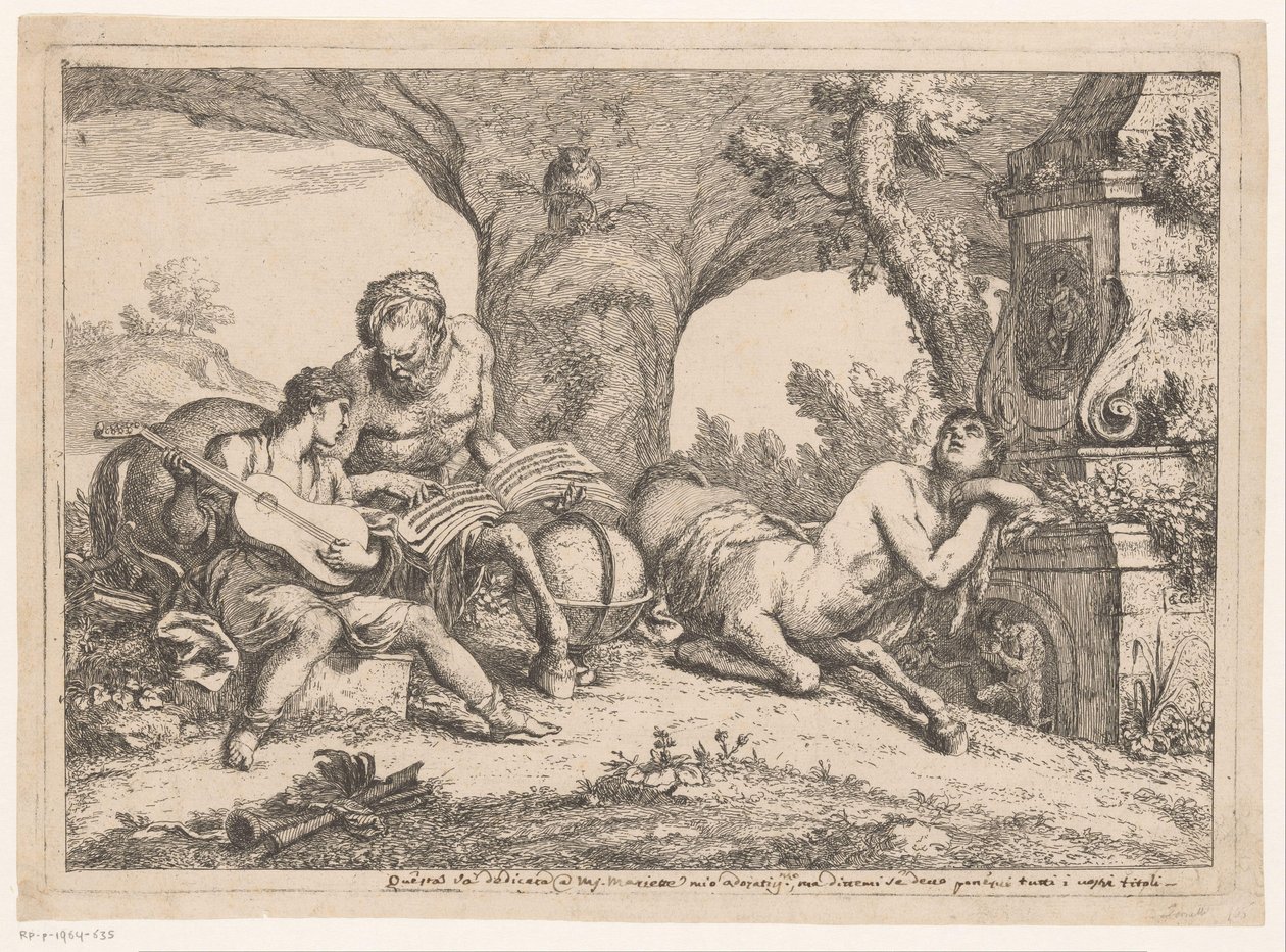 Achilles nauczany przez Chiron Różne wystawy i kraje (tytuł serii) Varii capricci e paesi (tytuł serii) autorstwa Gaetano Zompini (possibly)