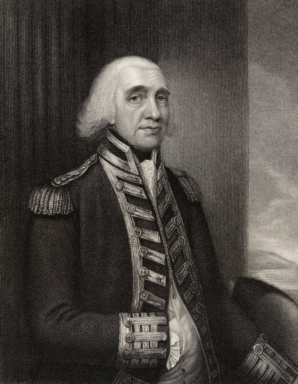 Admirał Richard Howe, ryty W.T. Fry, z „Narodowej Galerii Portretów, tom III”, wydana ok. 1835 (lito) autorstwa Gainsborough Dupont