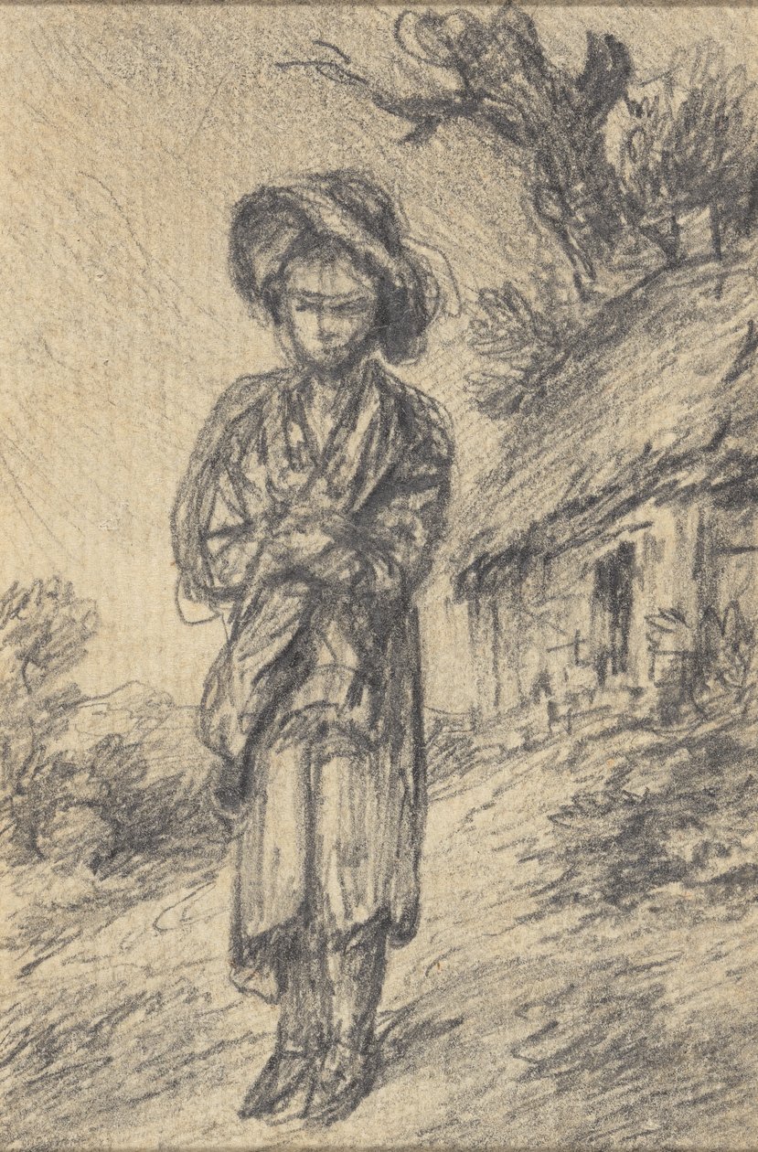 Chłopiec stojący przy chacie autorstwa Gainsborough Dupont