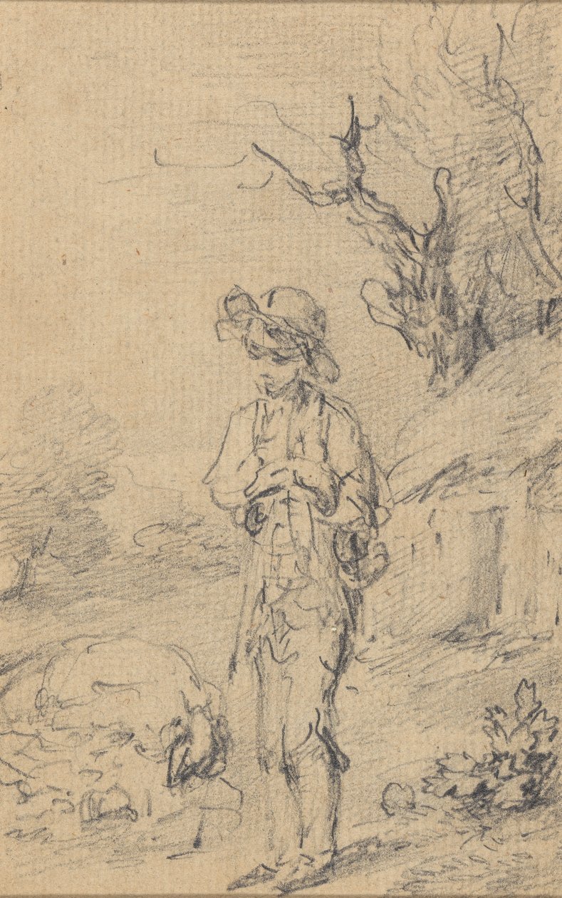 Chłopiec stojący przy chacie autorstwa Gainsborough Dupont