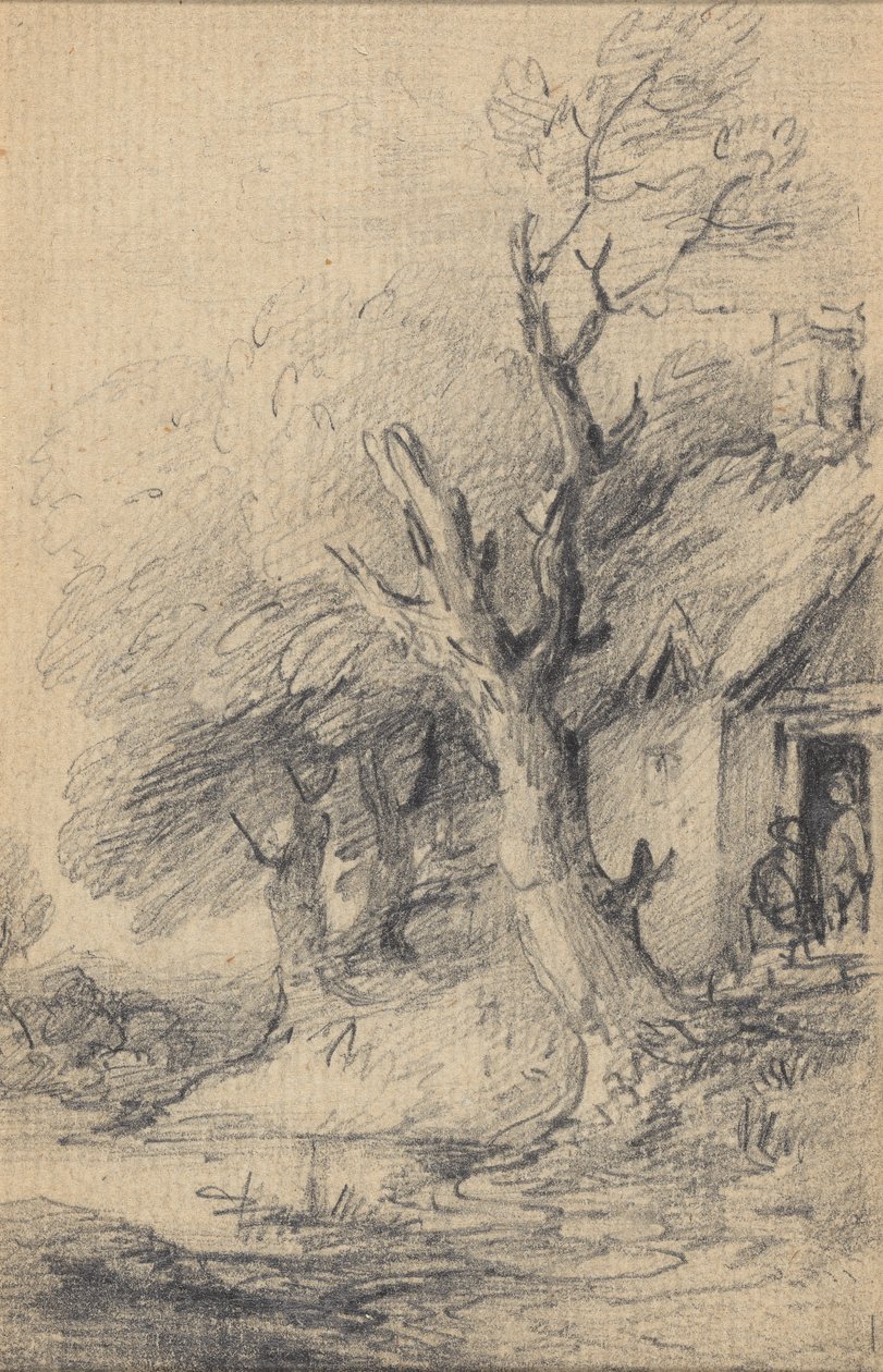 Chata i drzewa autorstwa Gainsborough Dupont