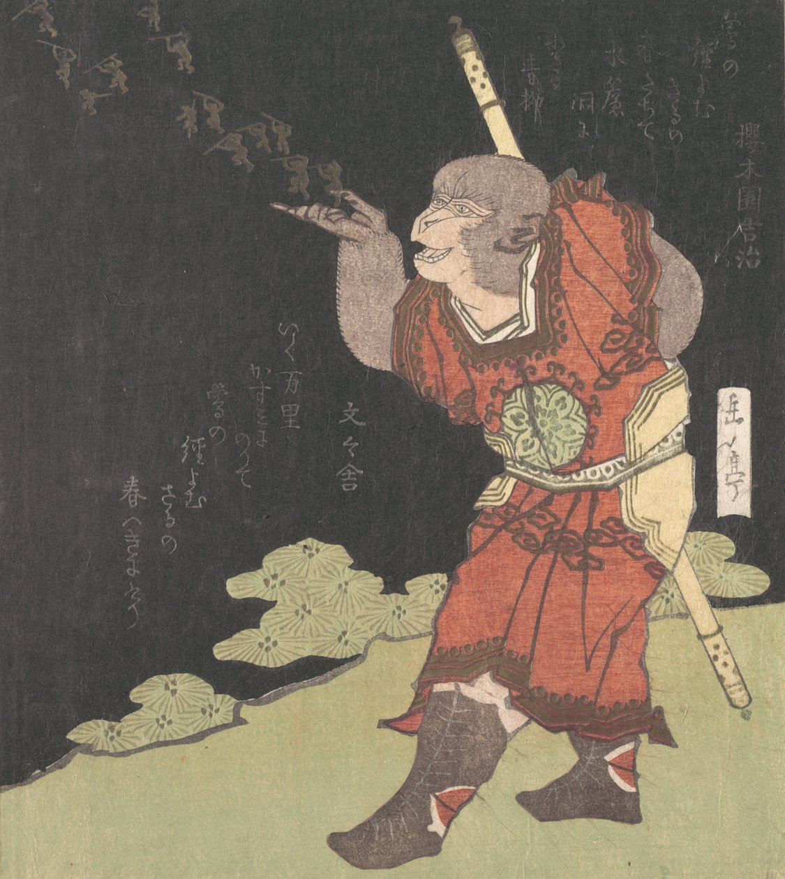 Monkey King Songoku, z chińskiej powieści Podróż na Zachód, prawdopodobnie 1824. autorstwa Gakutei