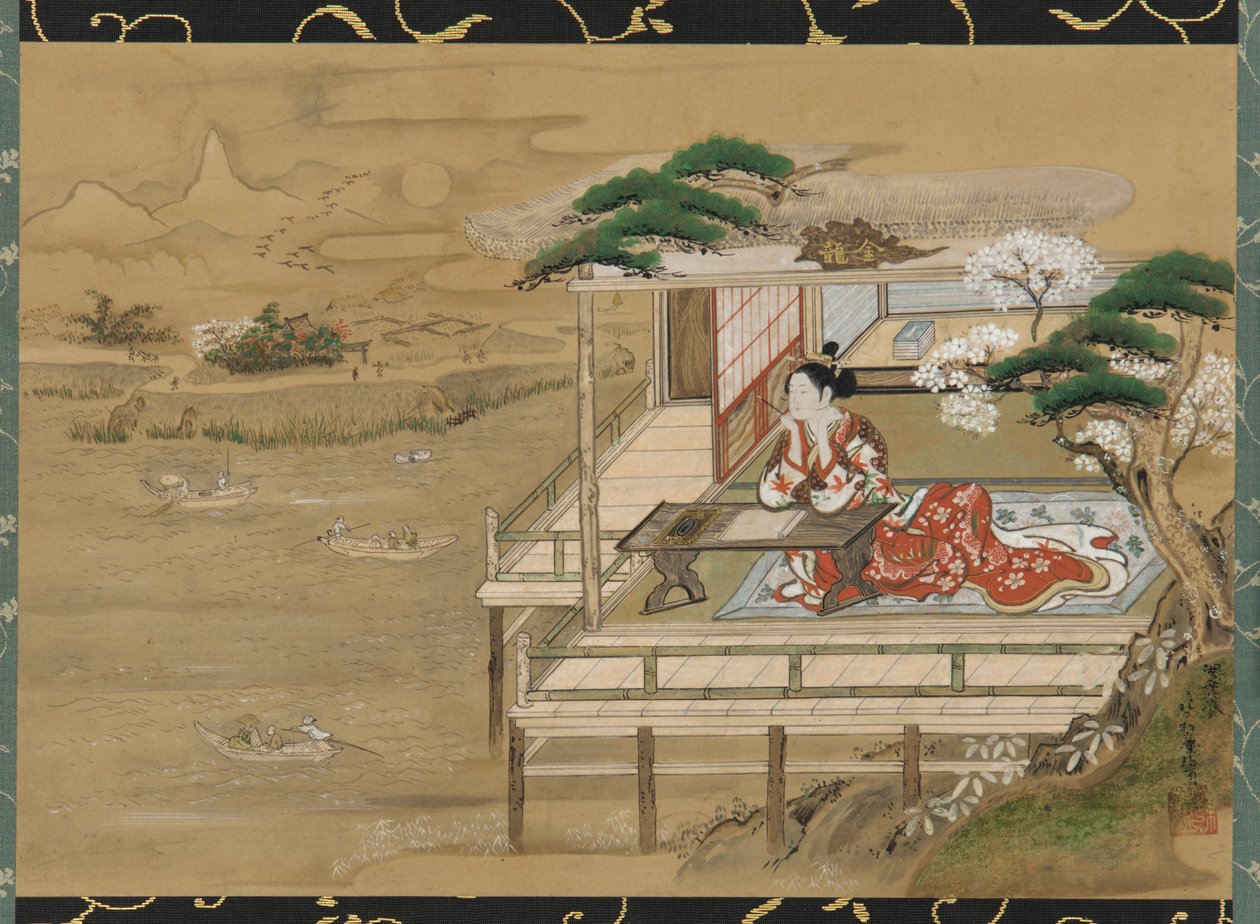 Murasaki Shikibu Compo Nowa gra autorstwa Gakutei Harunobu
