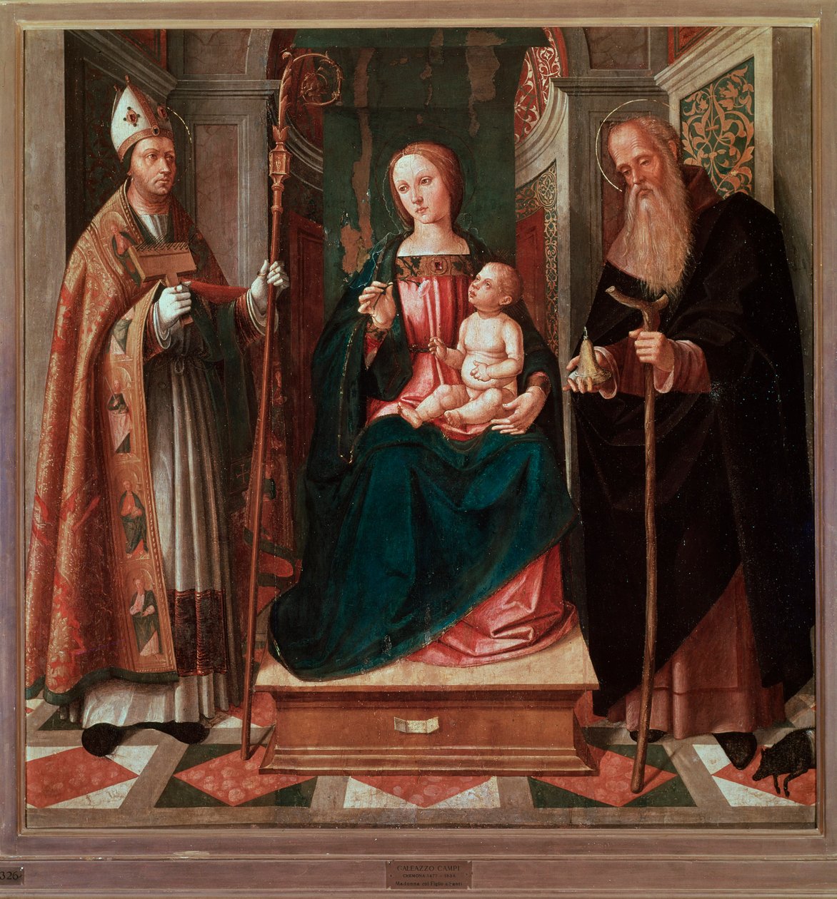 Madonna z Dzieciątkiem między św. Biagio i św. Antonim Opatem (malarstwo autorstwa Galeazzo Campi