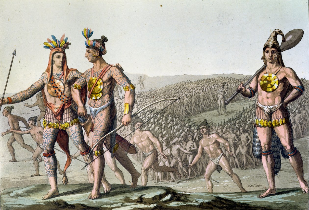 Wódzowie Florydy w drodze na wojnę, ok. 1820 r. autorstwa Gallo Gallina