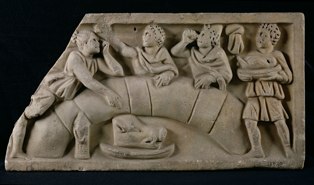 Relief przedstawiający posiłek pogrzebowy autorstwa Gallo Roman