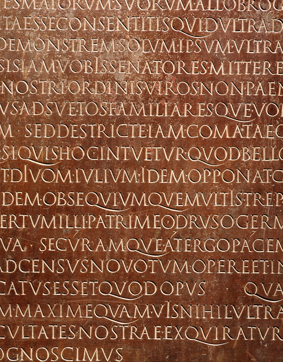 Tabliczka z Lyonu (szczegół), ok.48 rne (brąz) autorstwa Gallo Roman