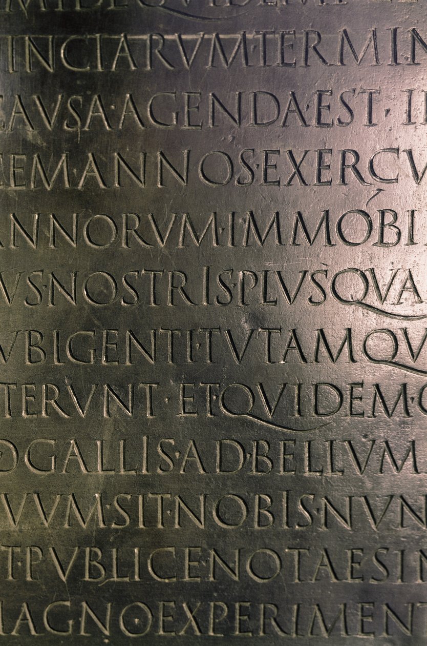 Tabliczka z Lyonu (szczegół), ok.48 rne (brąz) autorstwa Gallo Roman