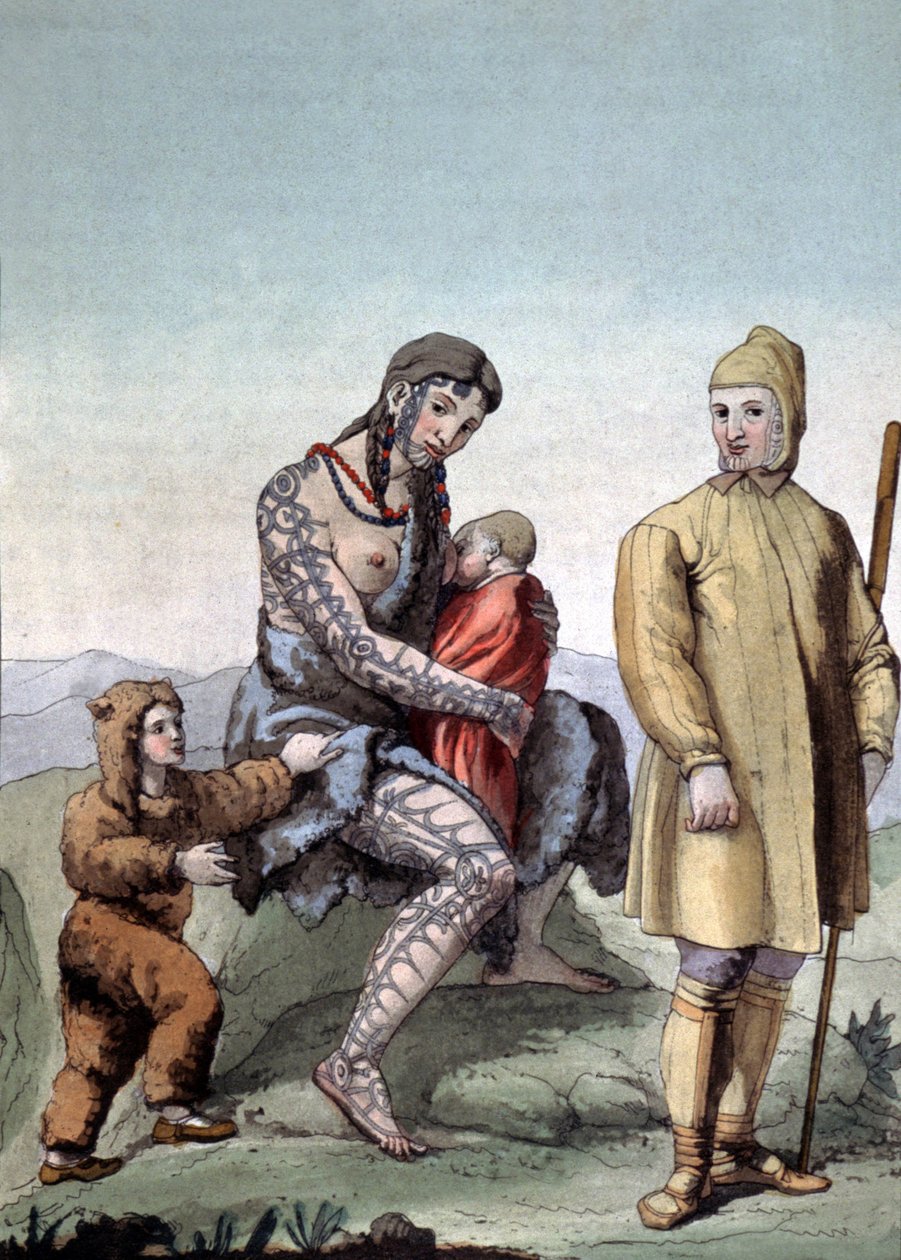 Rodzina Czukczów, ok. 1810 r. (rycina) autorstwa Gallo Gallina