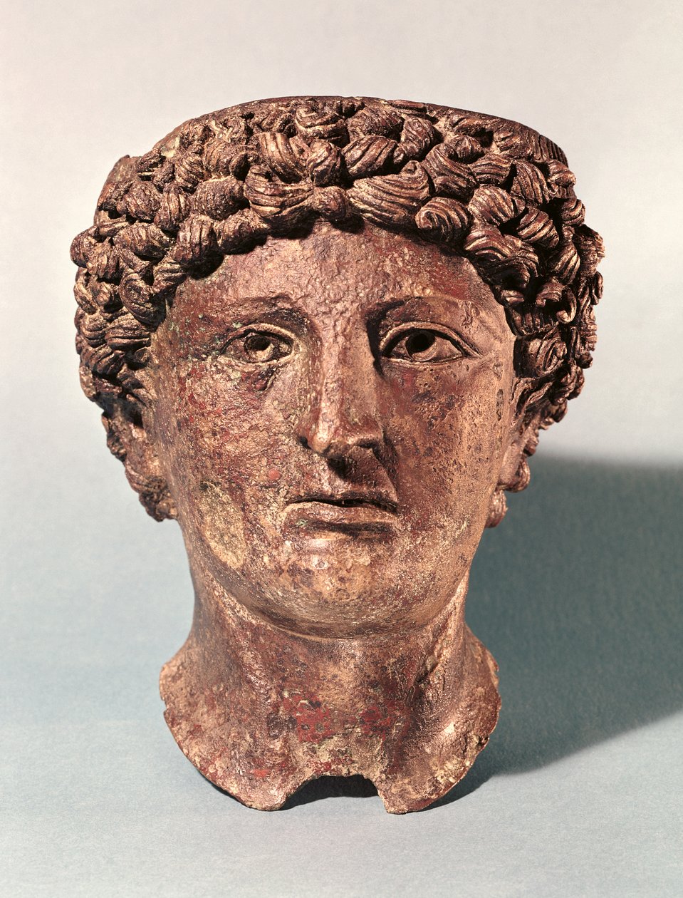 Głowa Apolla, z Lillebonne (brąz) autorstwa Gallo Roman