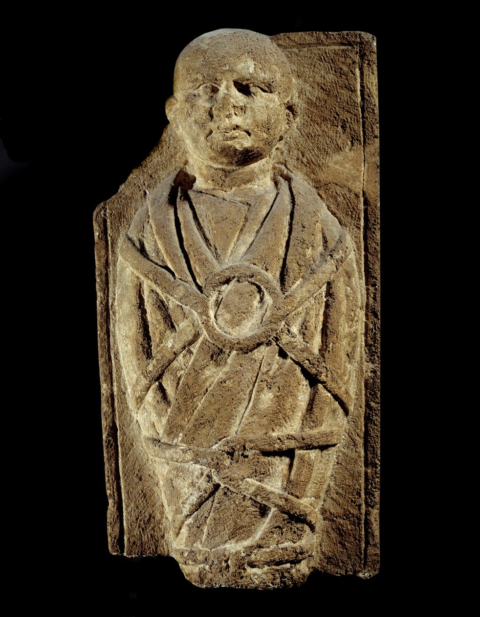 Art Gallo Romain: ex-voto przedstawiające dziecko w powijakach. Rzeźba wapienna. Saint Germain En Laye, Muzeum Starożytności autorstwa Gallo Roman Gallo Roman
